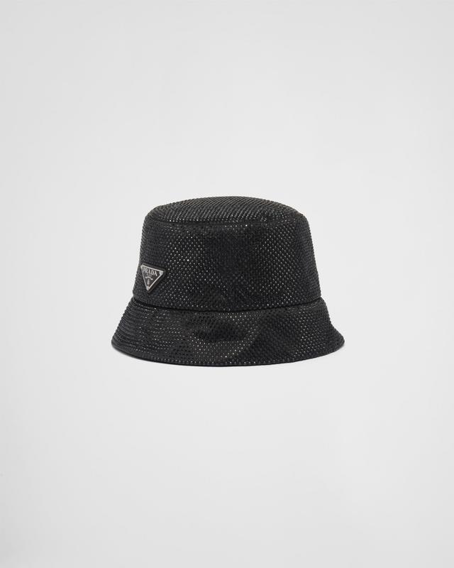 Satin bucket hat with crystals Product Image