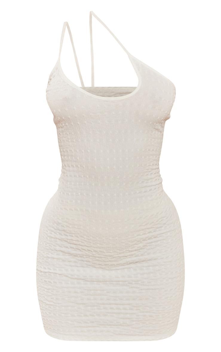 Cream Textured Jersey Strappy Corset Bodycon Dress Product Image