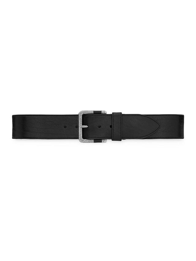 Mens Carree Buckle Wide Belt in Vegetable-tanned Leather Product Image