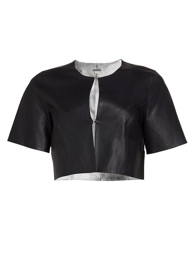 Womens Elia Cropped Leather Top Product Image