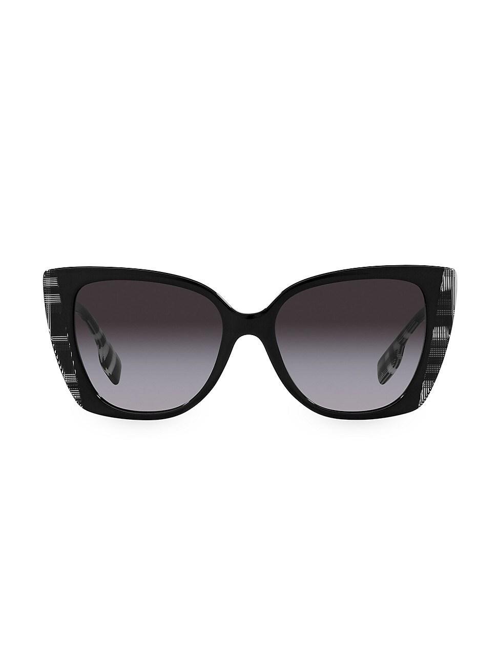 Burberry Womens BE4393 54mm Plaid Cat Eye Sunglasses Product Image