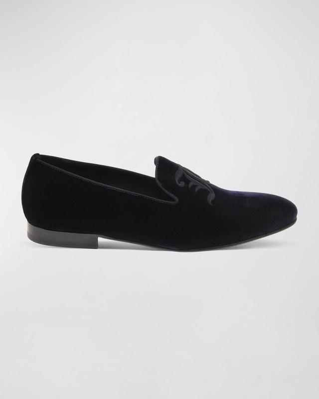 Mens Logo Velvet Loafers Product Image