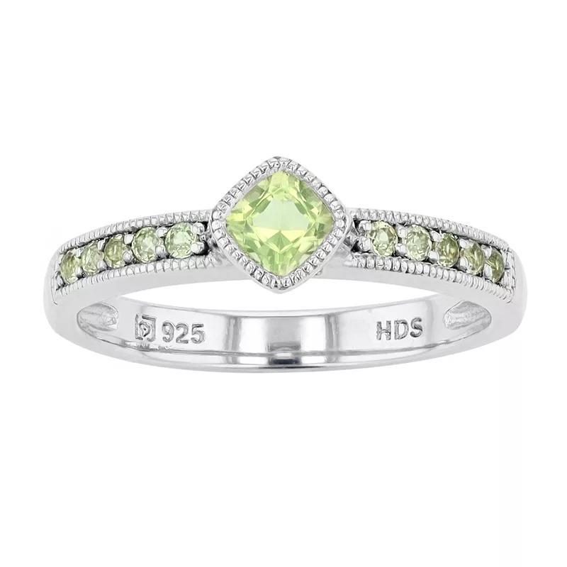 Sterling Silver Genuine Peridot Ring, Womens Green Product Image