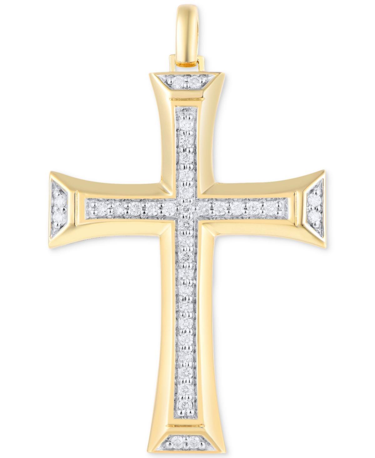 Mens Diamond Flared Cross Pendant (1/2 ct. t.w.) in 10k Gold Product Image