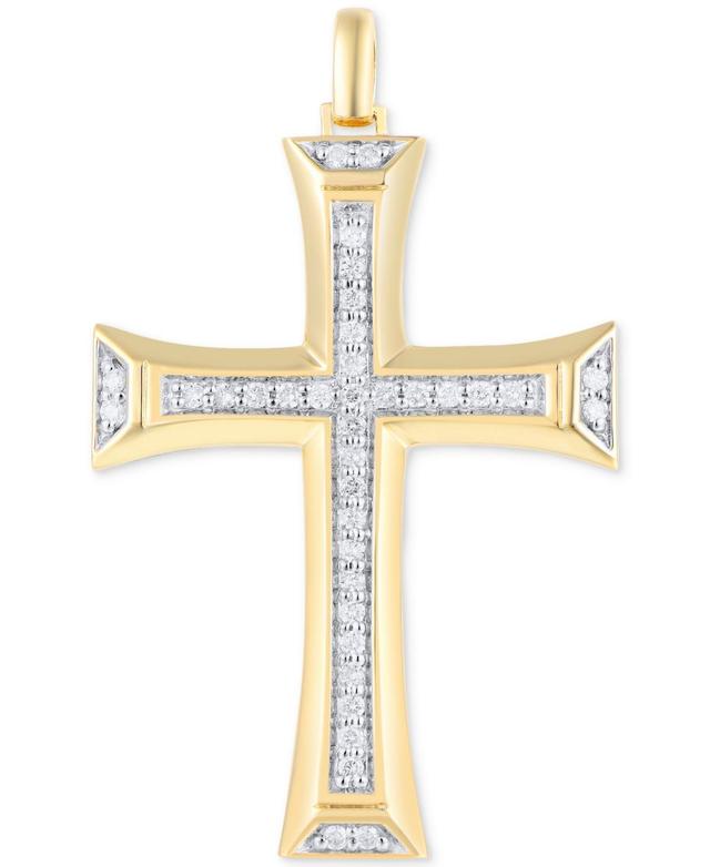 Mens Diamond Flared Cross Pendant (1/2 ct. t.w.) in 10k Gold Product Image