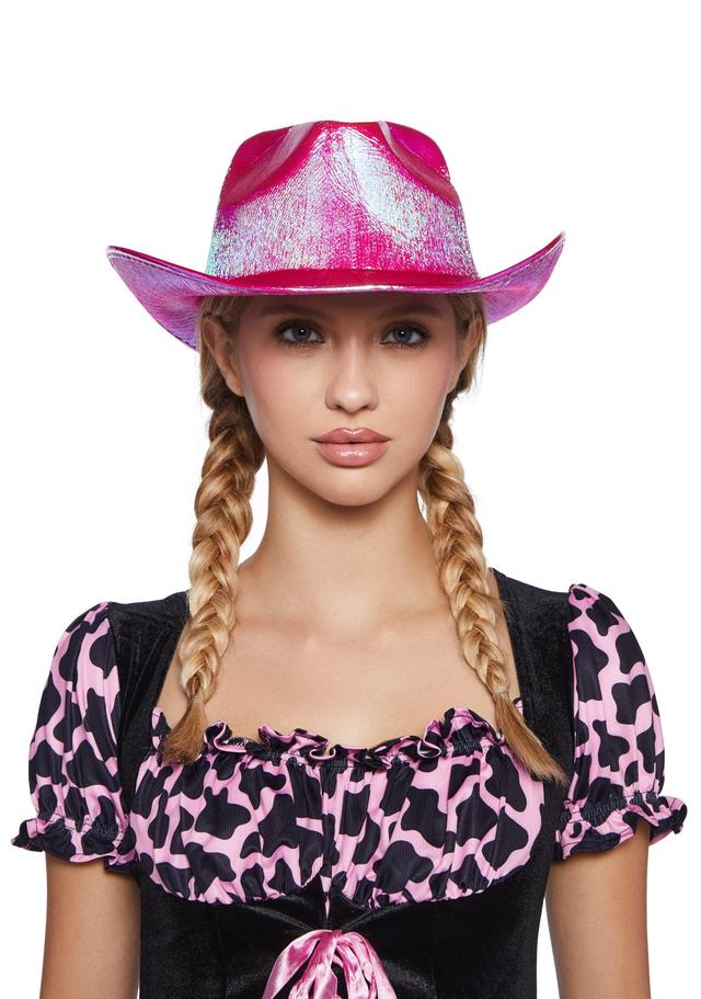 Forplay Metallic Cowboy Hat - Pink Product Image