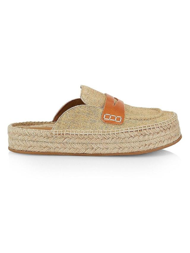 Womens Printed Leather Espadrille Loafers Product Image