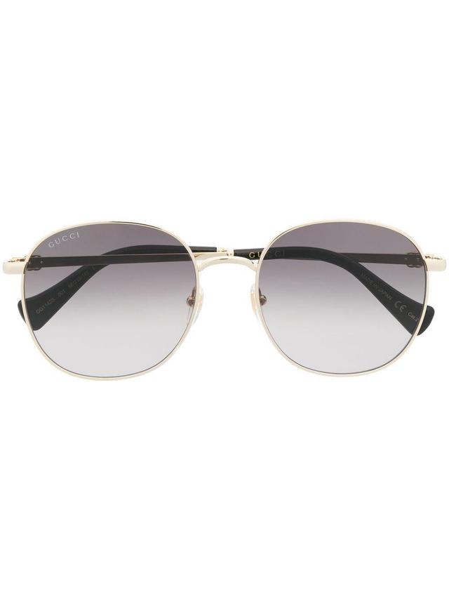 Runde Sonnenbrille Mit Farbverlauf In Gold Product Image