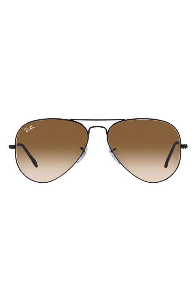 RAY BAN Small Original 55mm Aviator Sunglasses In Black Product Image