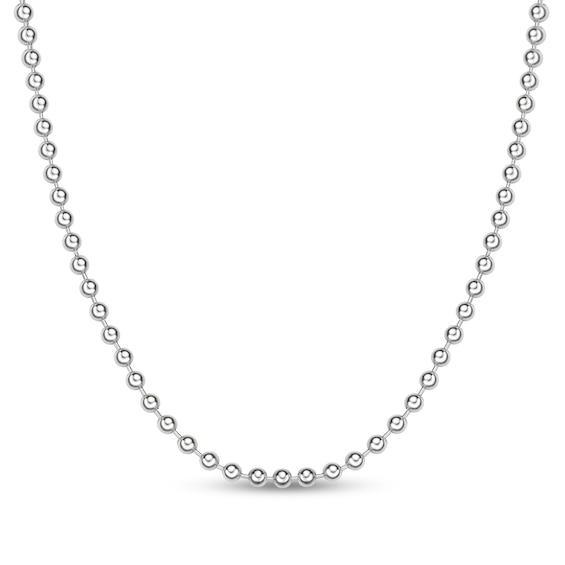 Men's 6.0mm Bead Chain Necklace in Solid Stainless Steel - 24" Product Image