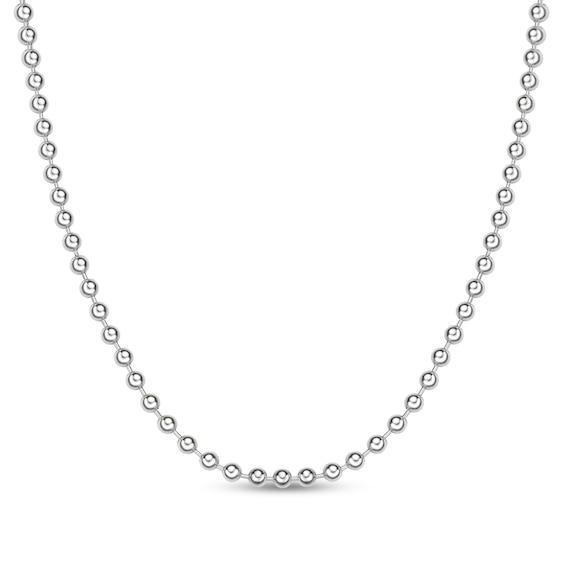 Men's 6.0mm Bead Chain Necklace in Solid Stainless Steel - 30" Product Image