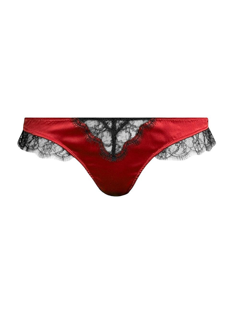 Womens Lace Inset Thong Product Image