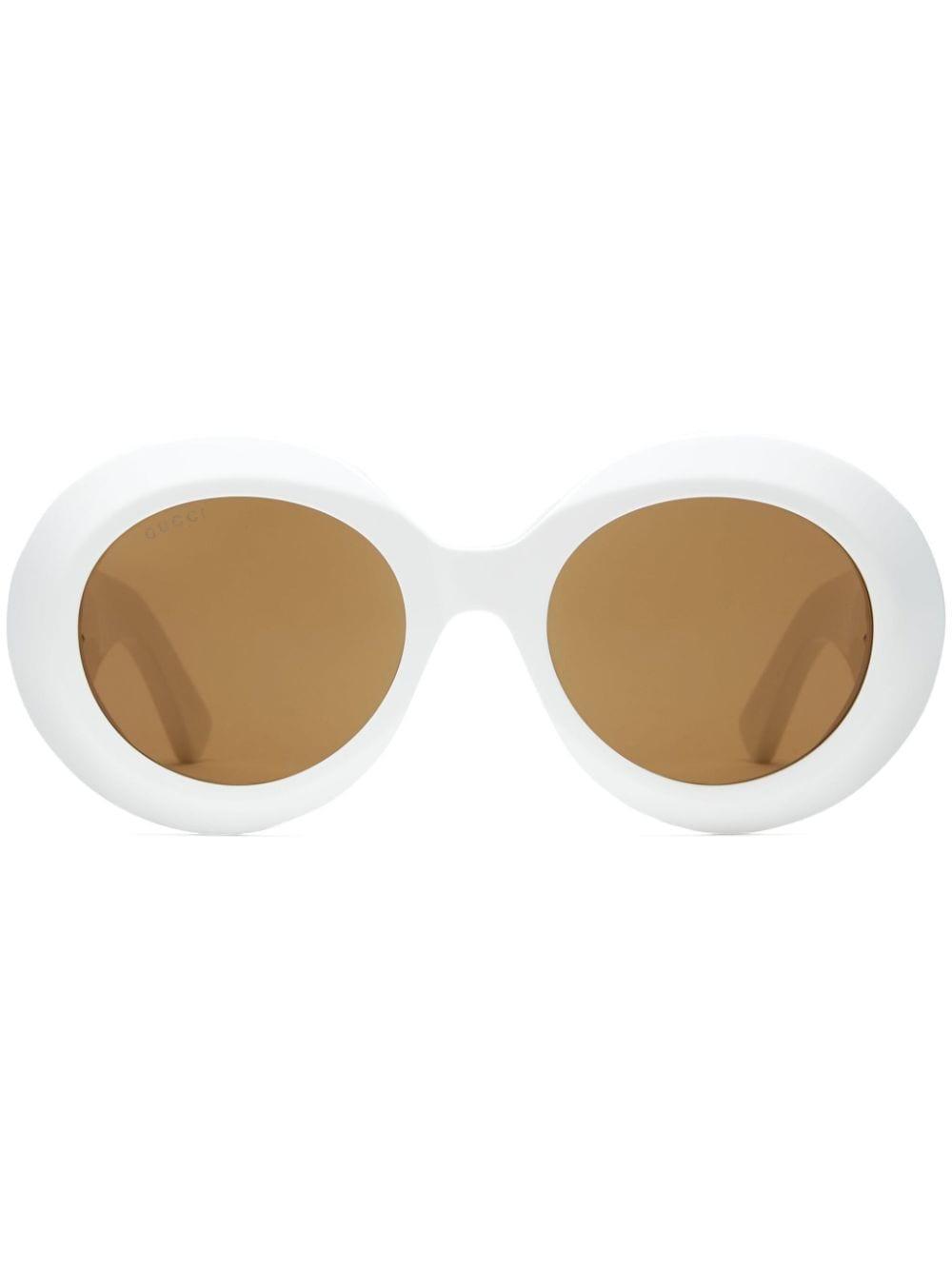 Interlocking G Round-frame Sunglasses In White Product Image