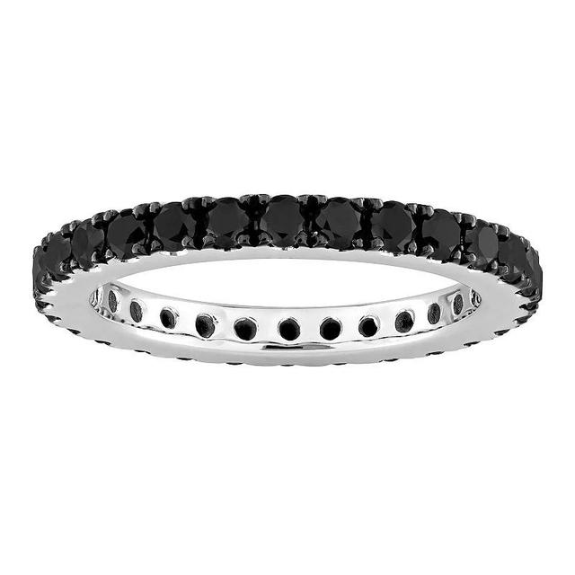 Stella Grace 14k White Gold 1 1/4 Carat T.W. Black Diamond Eternity Ring, Womens Product Image