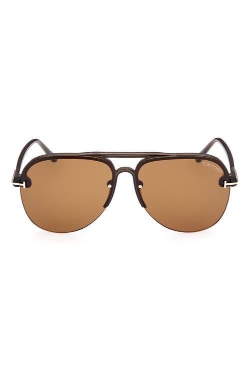 FERRAGAMO Gancini Evolution 61mm Aviator Sunglasses Product Image