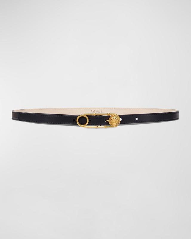 Womens Medusa Safety Pin Leather Belt Product Image