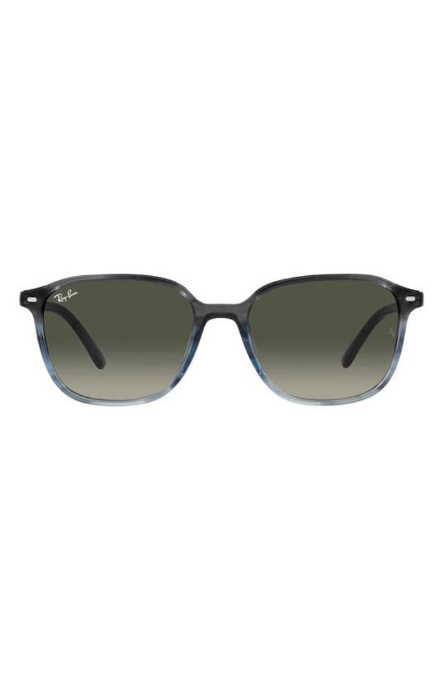 RAY BAN Leonard Sunglasses Striped Grey & Blue Frame Grey Lenses 51-18 Product Image