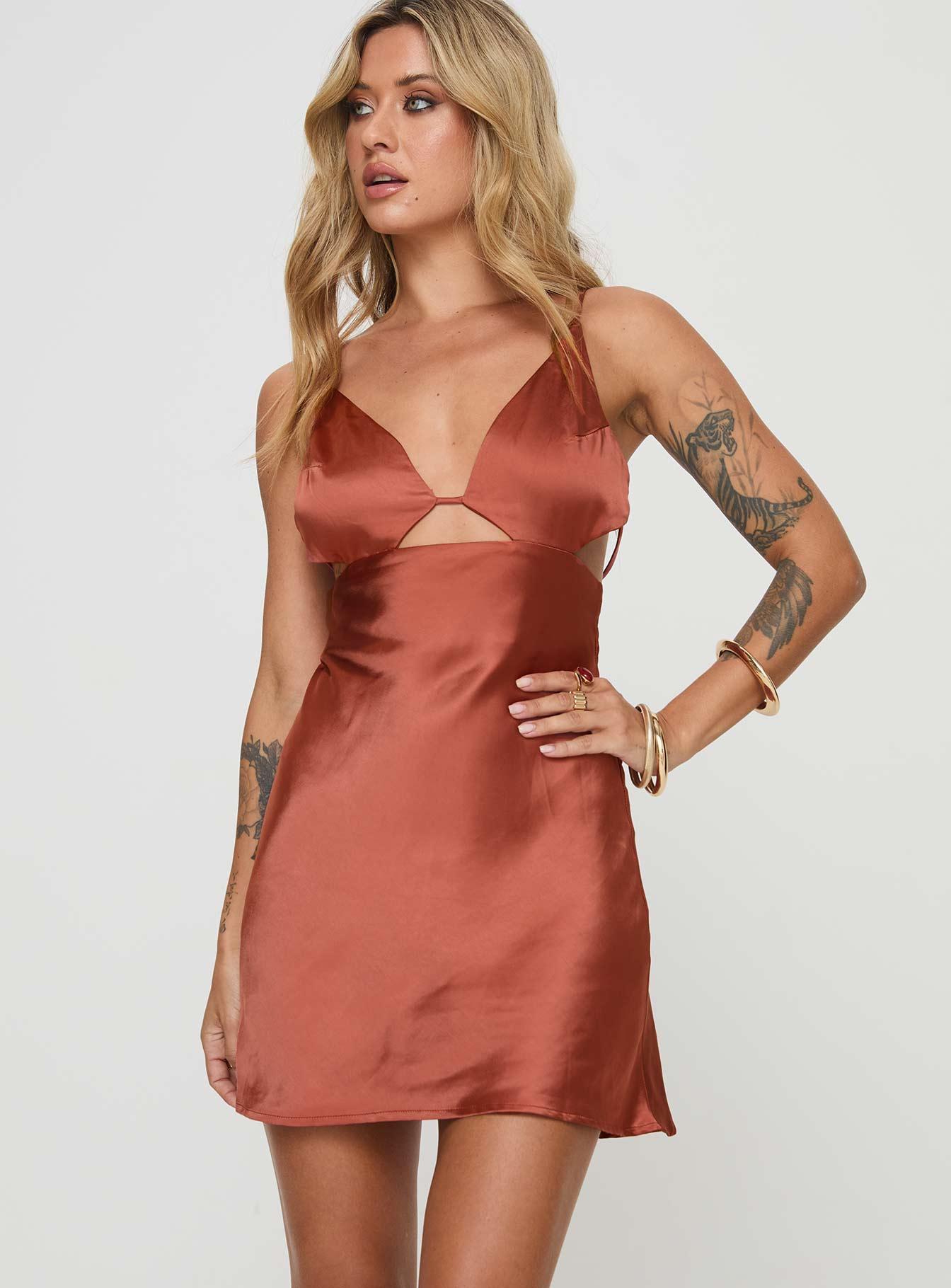 Alexo Mini Dress Rust Product Image