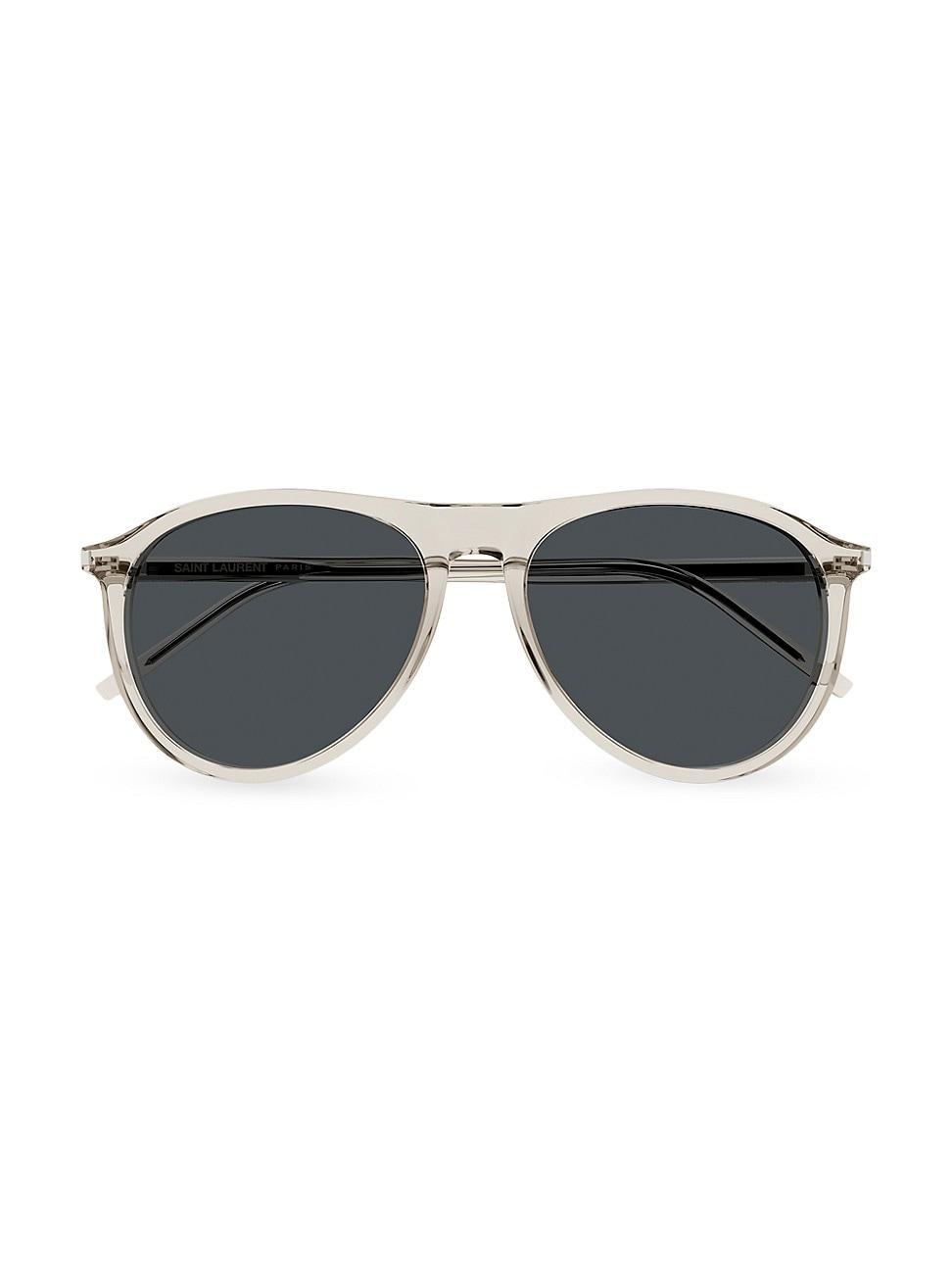 Mens Thin Acetate 56MM Pilot Sunglasses Product Image