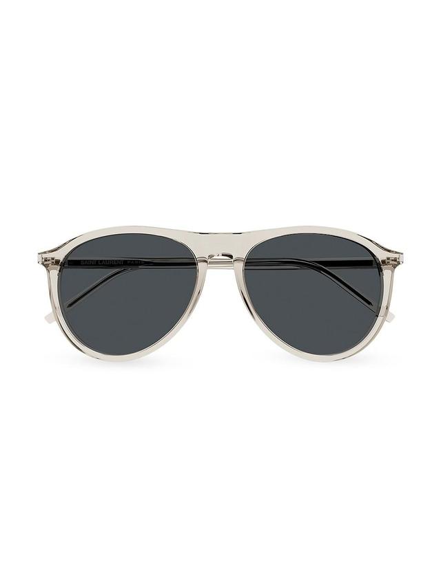 Mens Thin Acetate 56MM Pilot Sunglasses Product Image