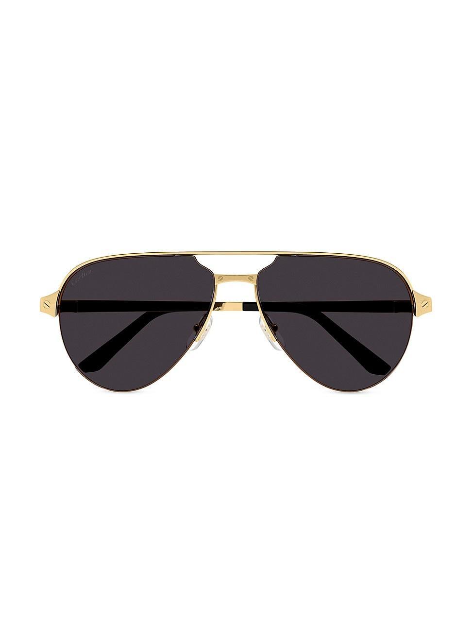 Mens Santos Evolution 60MM 24K Gold-Plated Navigator Sunglasses Product Image