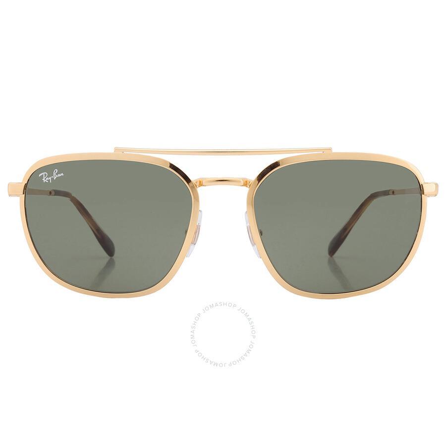 RAY BAN Rb3708 Sunglasses Gold Frame Green Lenses 59-18 Product Image