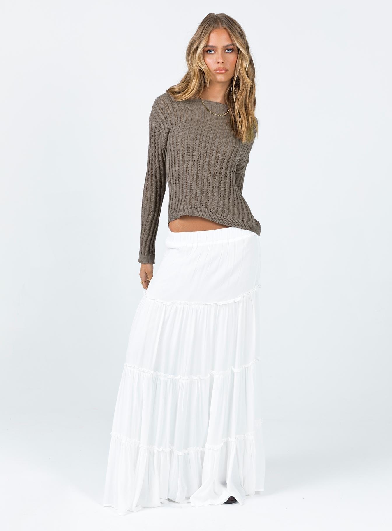 Miriah Maxi Skirt White Low Impact Product Image