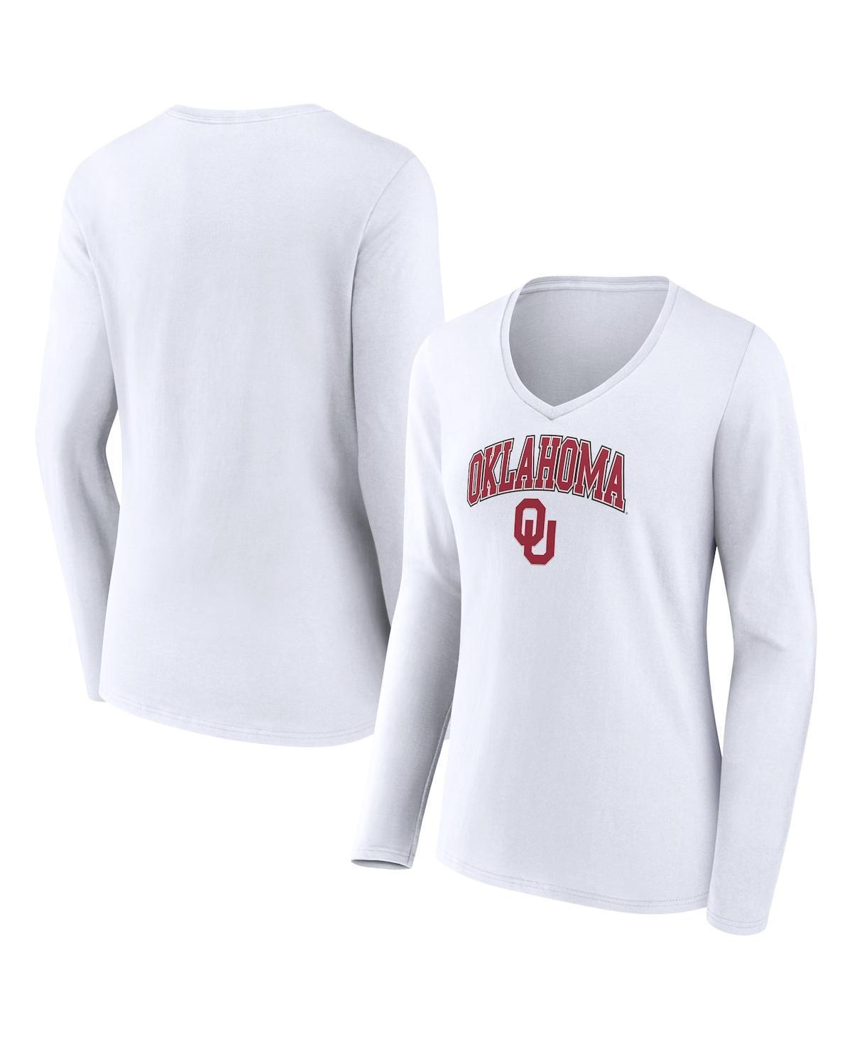 Womens Fanatics Branded Oklahoma Sooners Evergreen Campus Long Sleeve V-Neck T-Shirt Product Image