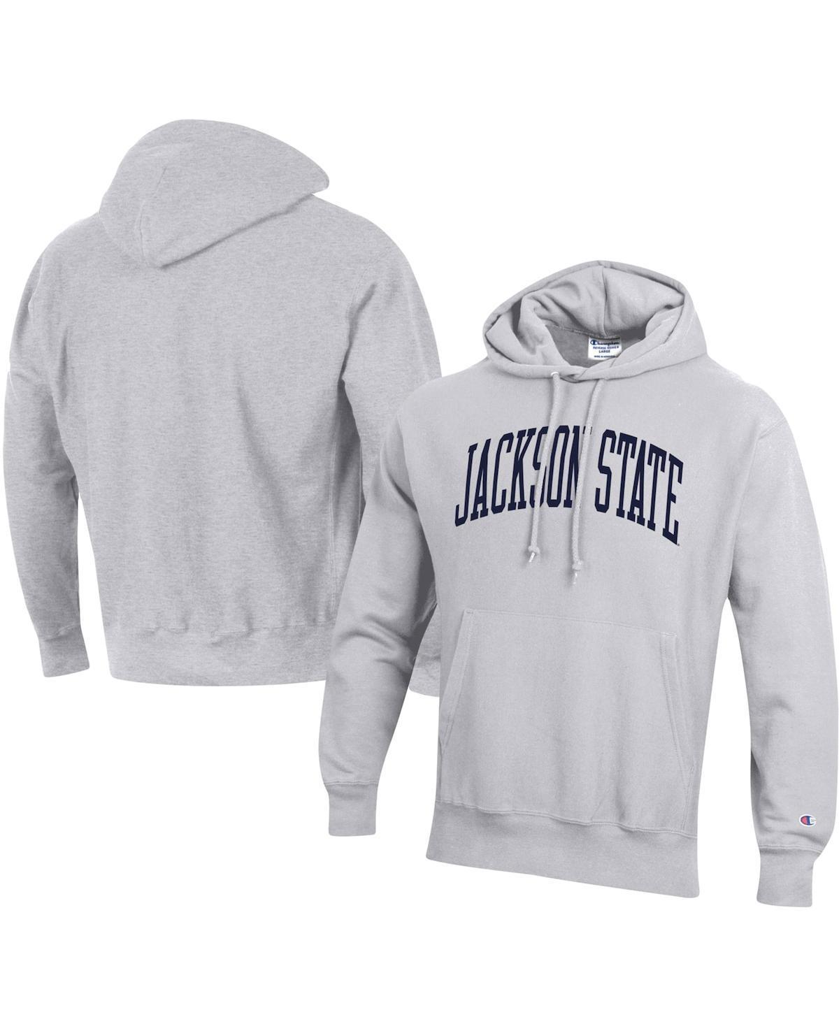 Mens Champion Gray Jackson State Tigers Tall Arch Pullover Hoodie Product Image