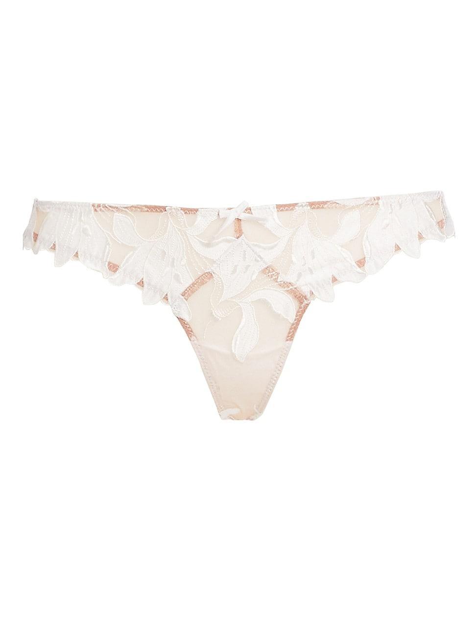 Fleur du Mal Lily Embroidered Hipster Thong Product Image