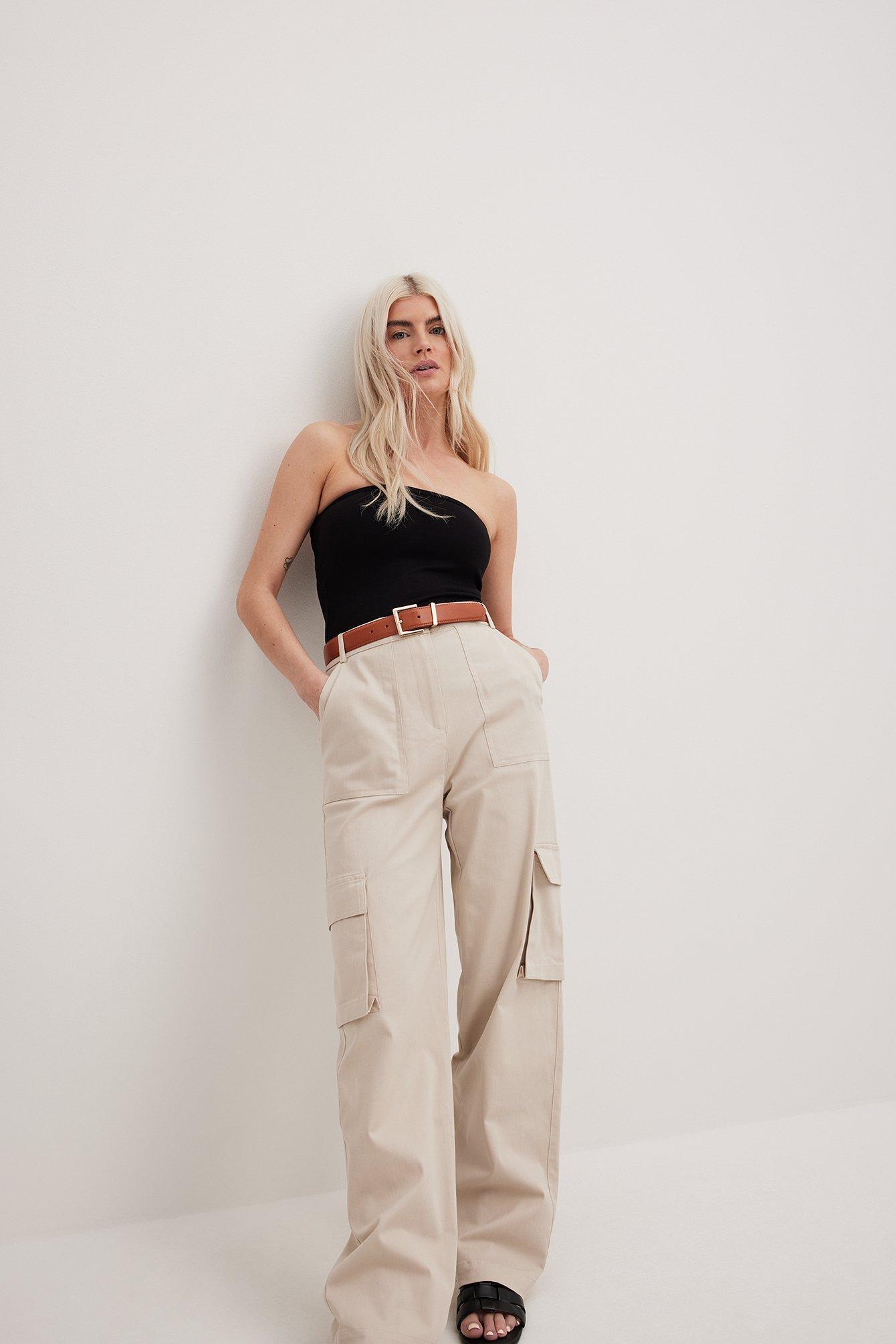 High Waist Cargo Pocket Pants Product Image