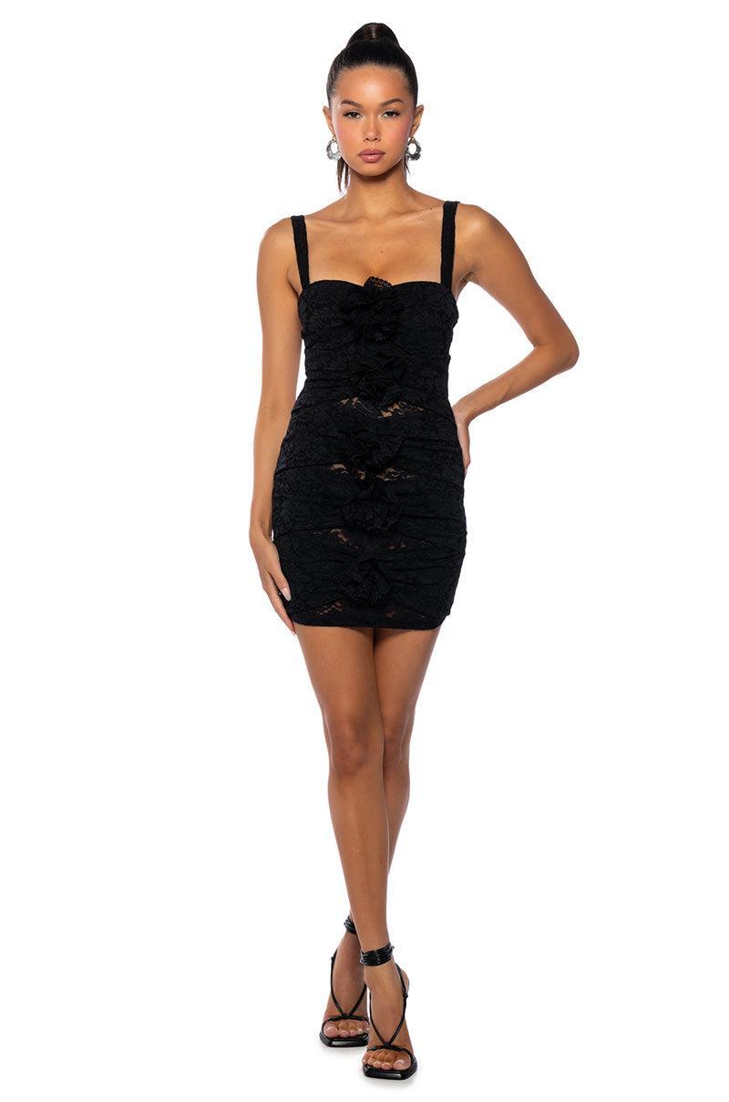 EVERY ROSE HAS ITS THORNS LACE CUTOUT MINI DRESS Product Image