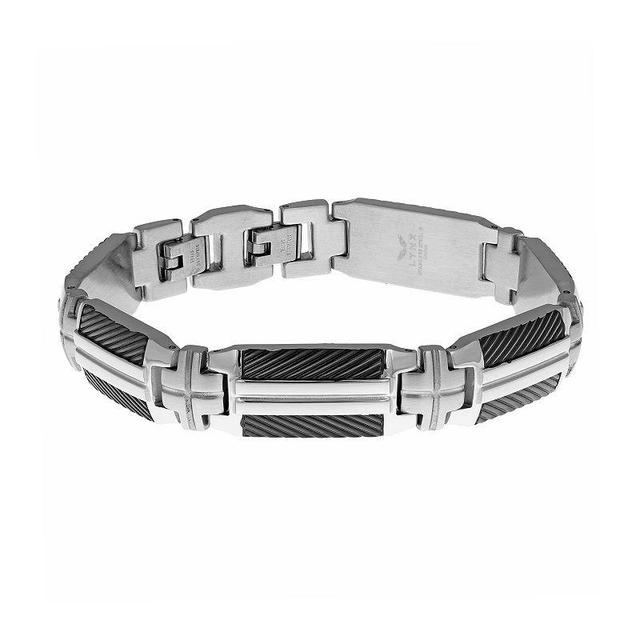 LYNX Mens Stainless Steel & Black Ion Plated Bracelet Product Image