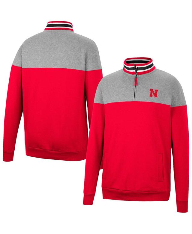 Mens Colosseum Heathered Gray Nebraska Huskers Be the Ball Quarter-Zip Top - Heathered Gray Product Image