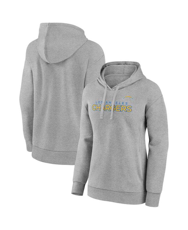 Womens Fanatics Heathered Gray Los Angeles Chargers Checklist Crossover V-Neck Pullover Hoodie Product Image