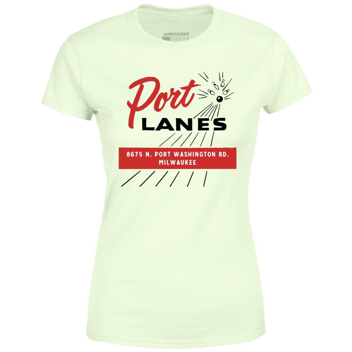 Port Lanes - Milwaukee, WI - Vintage Bowling Alley - Women's T-Shirt Female Product Image