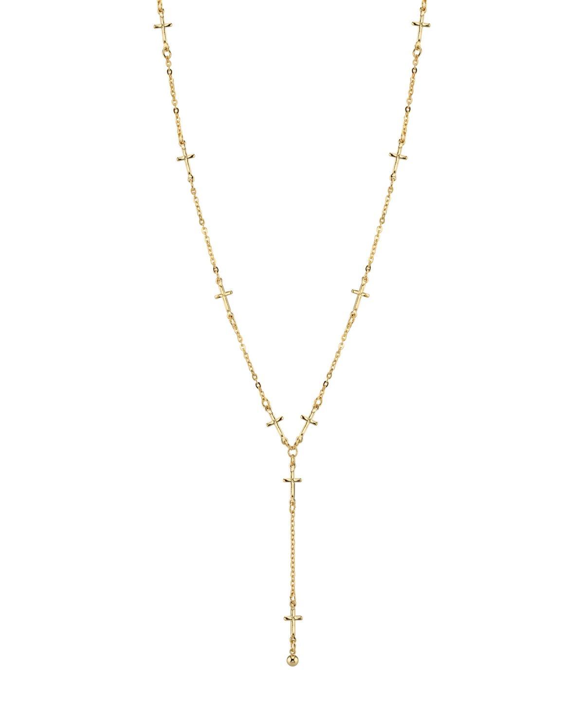 1928 14k Gold-Plated Cross Y Necklace, Womens Product Image