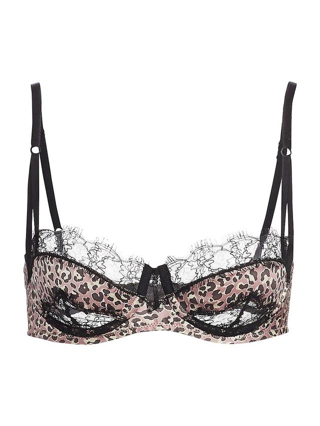 Womens Lace & Animal Print Balconette Bra Product Image