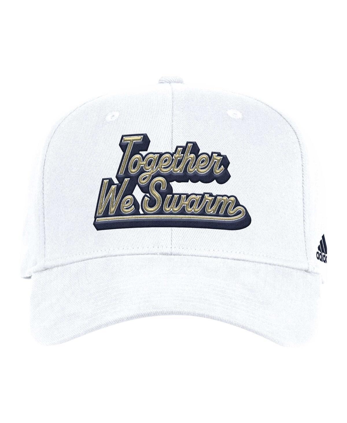 Mens adidas White Georgia Tech Yellow Jackets Chant Flex Hat Product Image