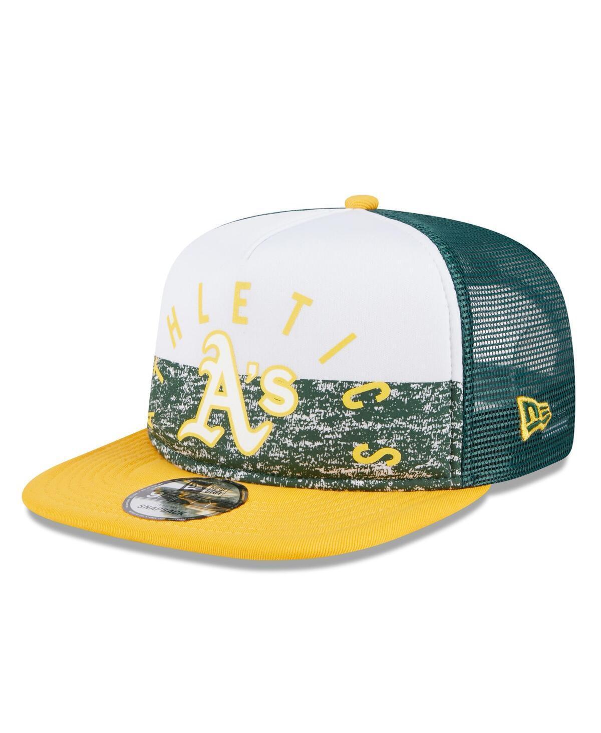 Mens New Era /Gold Oakland Athletics Team Foam Front A-Frame Trucker 9FIFTY Snapback Hat Product Image