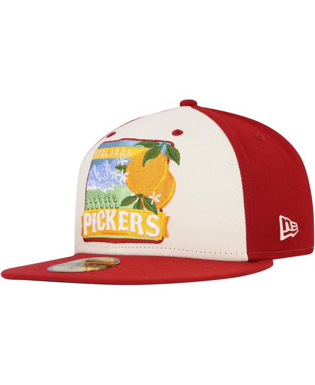 New Era Mens White Inland Empire 66ers Theme Night Redlands Pickers 59FIFTY Fitted Hat - White, Red Product Image