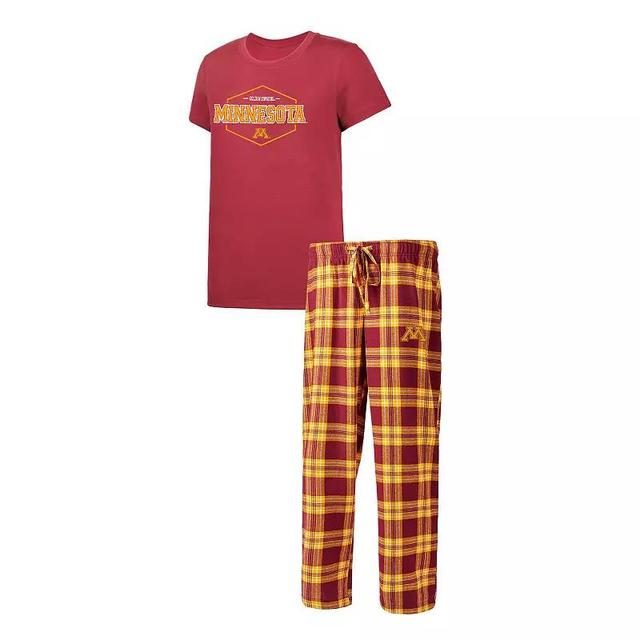 Womens Concepts Sport Maroon/Gold Arizona State Sun Devils Badge T-Shirt & Flannel Pants Sleep Set Product Image