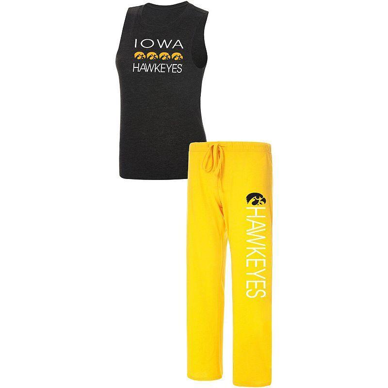 Womens Concepts Sport /Gold Iowa Hawkeyes Team Tank Top & Pants Sleep Set Product Image