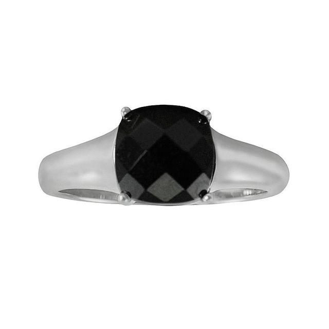 Sterling Silver Onyx Ring, Womens Black Product Image