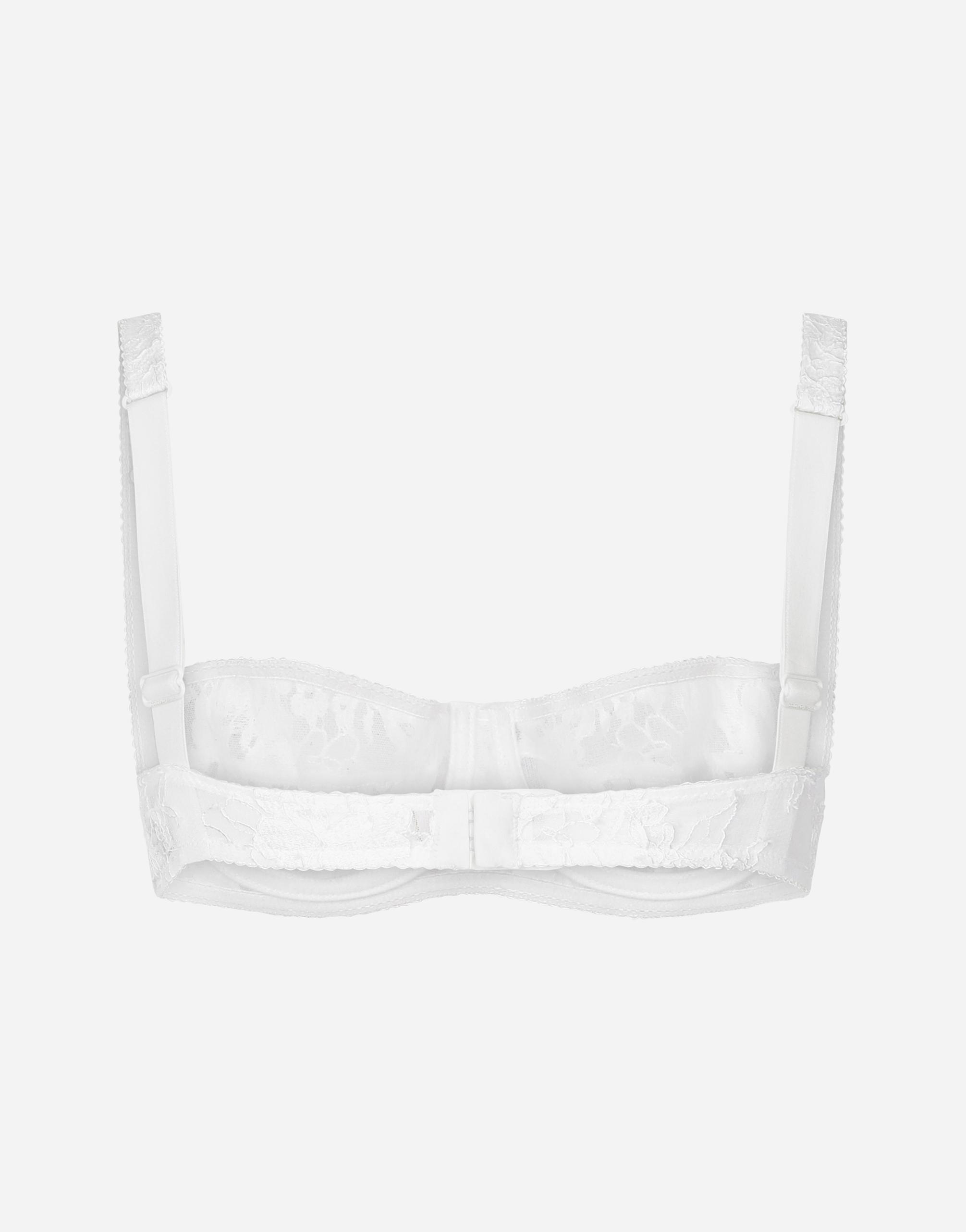 DOLCE & GABBANA Balconette Lace Bra In White Product Image