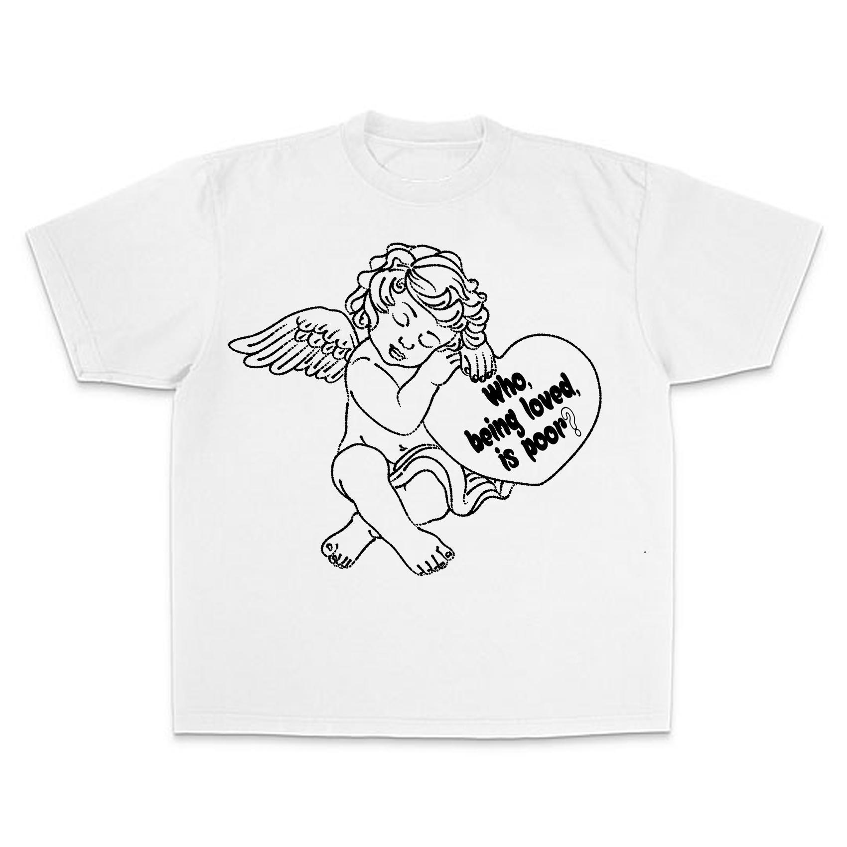 Men's Casual Valentine's Day Cupid Slogan Print Short Sleeve T-Shirt Product Image