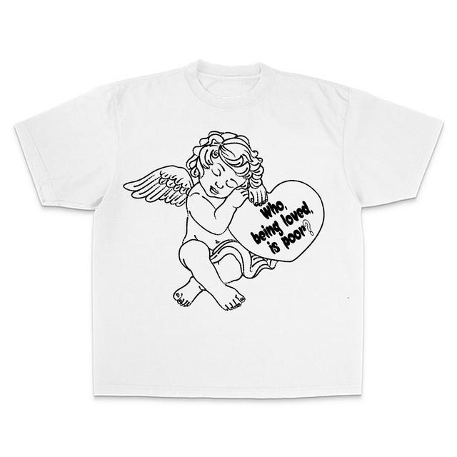 Men's Casual Valentine's Day Cupid Slogan Print Short Sleeve T-Shirt Product Image