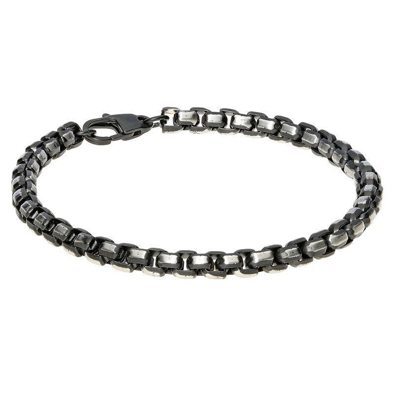 Mens LYNX Stainless Steel Ion-Plated Chain Bracelet Black Ion Plated Product Image