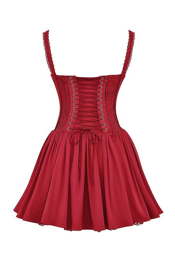 Pietra Cherry Corset Mini Dress - SALE Product Image