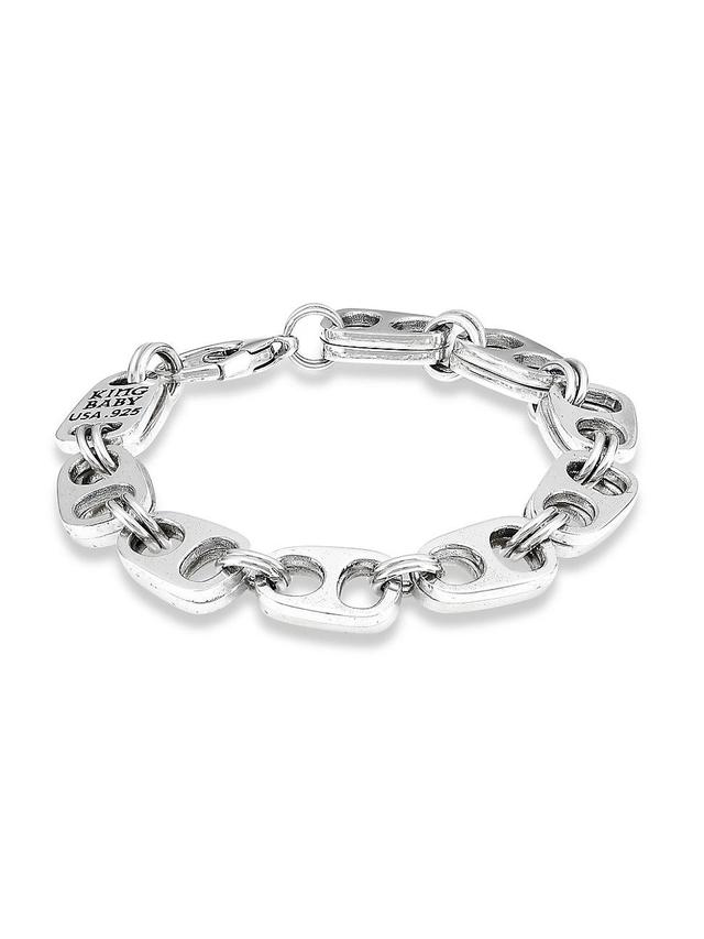 Mens Pop Top Sterling Silver Bracelet Product Image